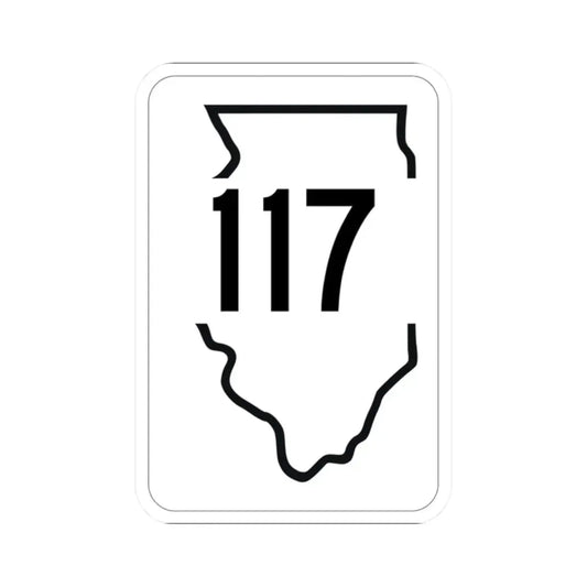 Illinois 117 1950 (Illinois) (Road Sign) STICKER Vinyl Kiss-Cut Decal 2 Inch White - The Sticker Space