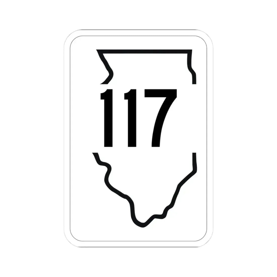 Illinois 117 1950 (Illinois) (Road Sign) STICKER Vinyl Kiss-Cut Decal 3 Inch White - The Sticker Space