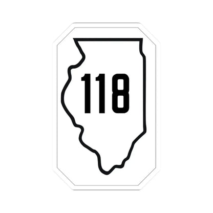 Illinois 118 1926 (Illinois) (Road Sign) STICKER Vinyl Kiss-Cut Decal 2 Inch White - The Sticker Space