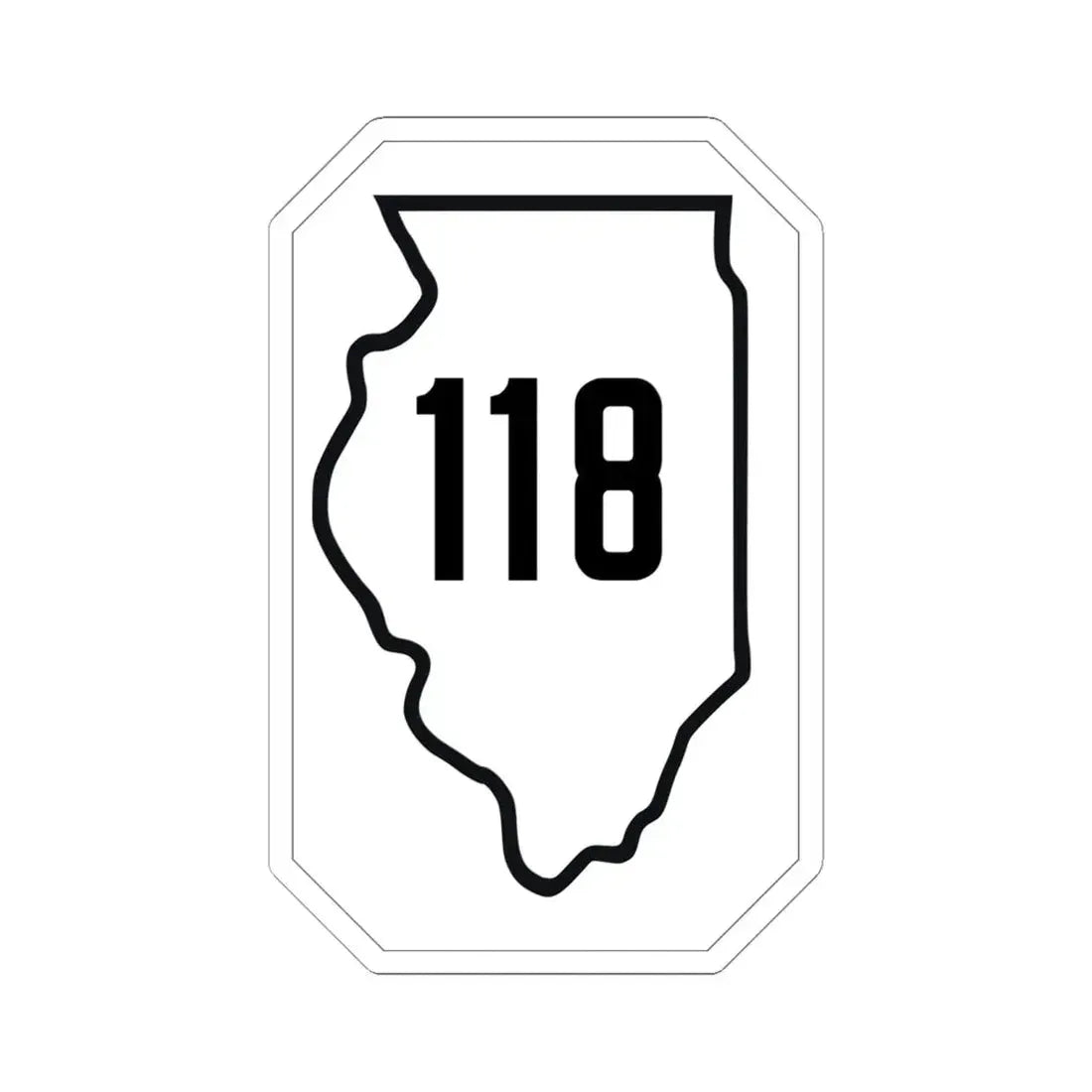 Illinois 118 1926 (Illinois) (Road Sign) STICKER Vinyl Kiss-Cut Decal 6 Inch White - The Sticker Space
