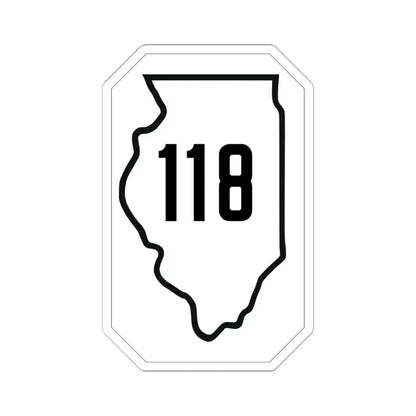 Illinois 118 1926 (Illinois) (Road Sign) STICKER Vinyl Kiss-Cut Decal 6 Inch White - The Sticker Space