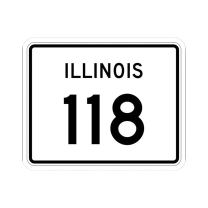 Illinois 118 (Illinois) (Road Sign) STICKER Vinyl Kiss-Cut Decal 3 Inch White - The Sticker Space