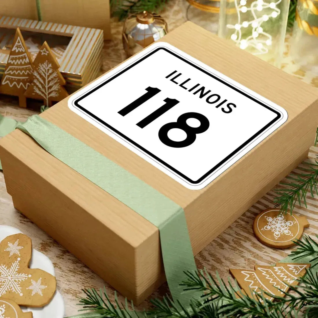 Illinois 118 (Illinois) (Road Sign) STICKER Vinyl Kiss-Cut Decal - The Sticker Space