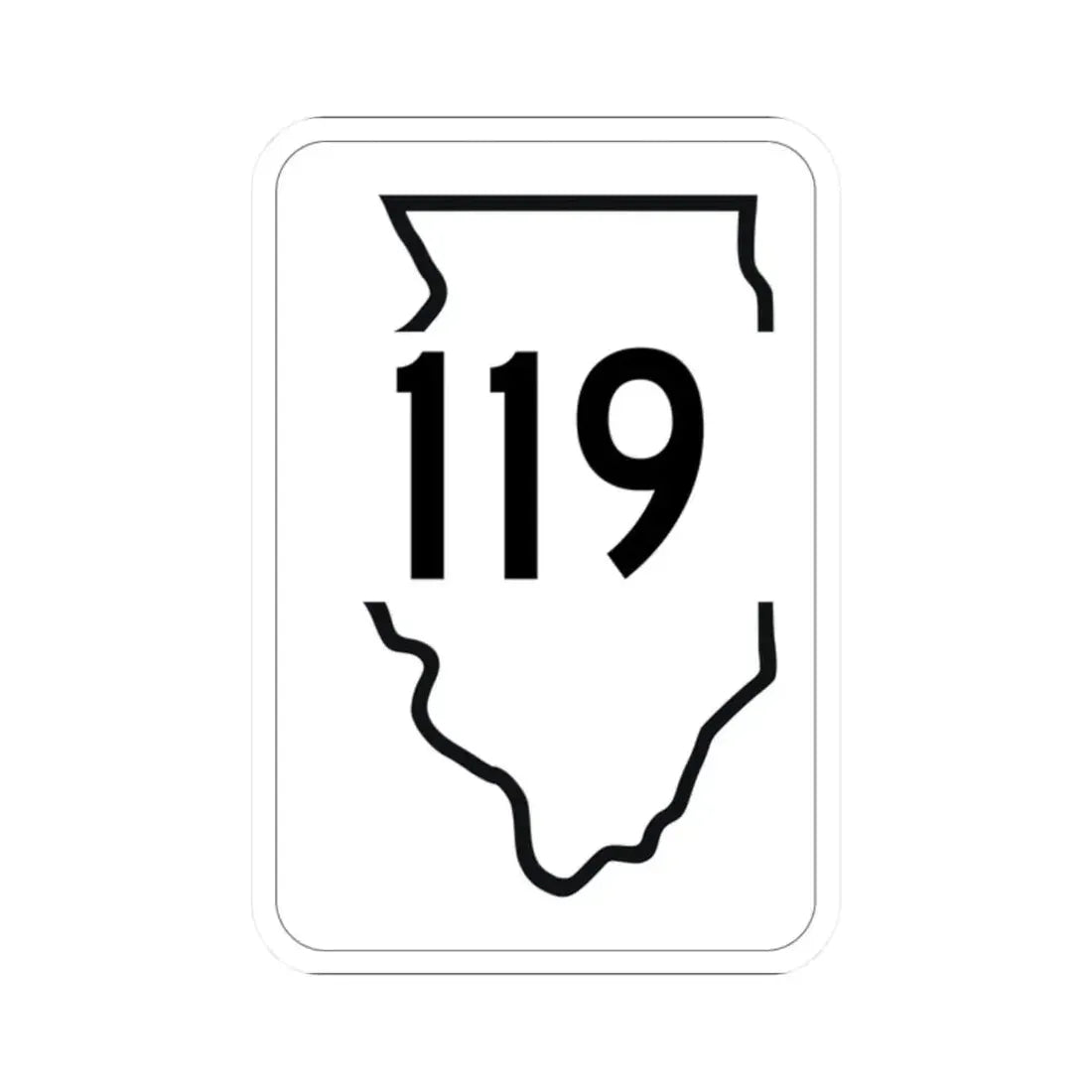Illinois 119 1950 (Illinois) (Road Sign) STICKER Vinyl Kiss-Cut Decal 2 Inch White - The Sticker Space