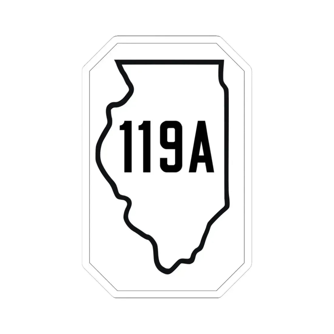 Illinois 119A 1926 (Illinois) (Road Sign) STICKER Vinyl Kiss-Cut Decal 3 Inch White - The Sticker Space
