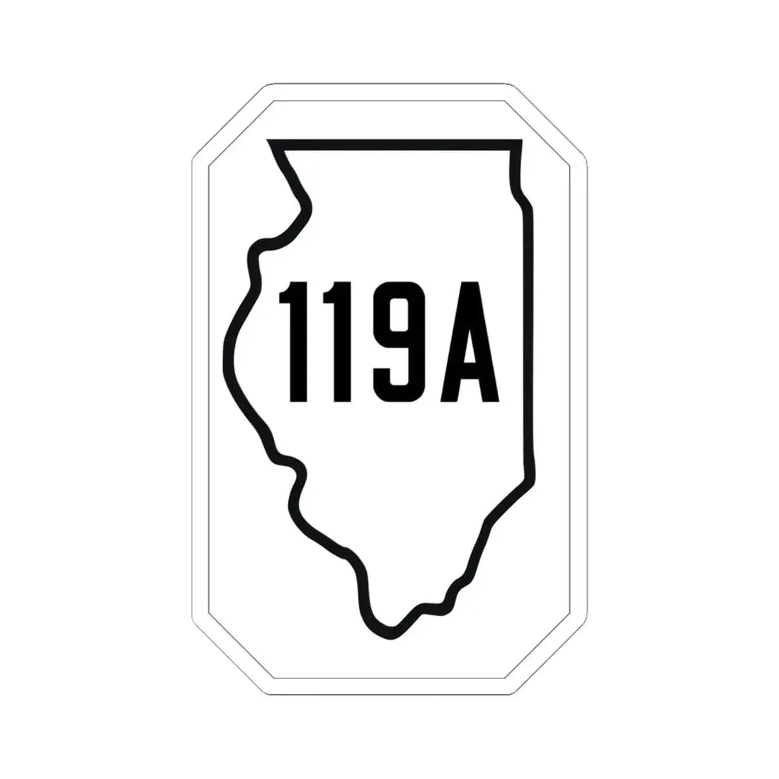Illinois 119A 1926 (Illinois) (Road Sign) STICKER Vinyl Kiss-Cut Decal 6 Inch White - The Sticker Space