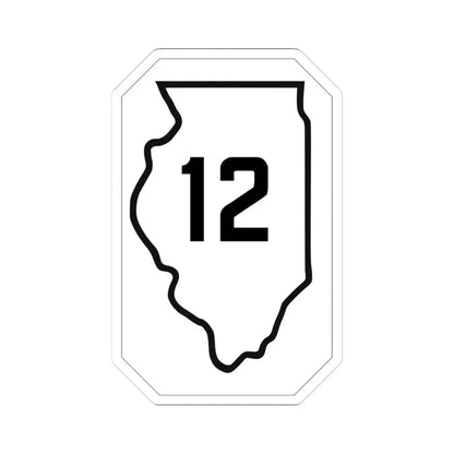 Illinois 12 1926 (Illinois) (Road Sign) STICKER Vinyl Kiss-Cut Decal 3 Inch White - The Sticker Space
