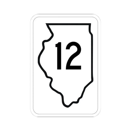 Illinois 12 1950 (Illinois) (Road Sign) STICKER Vinyl Kiss-Cut Decal 4 Inch White - The Sticker Space