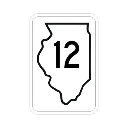 Illinois 12 1950 (Illinois) (Road Sign) STICKER Vinyl Kiss-Cut Decal 6 Inch White - The Sticker Space