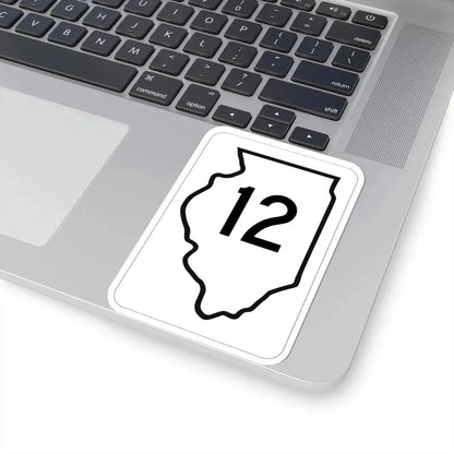 Illinois 12 1950 (Illinois) (Road Sign) STICKER Vinyl Kiss-Cut Decal - The Sticker Space