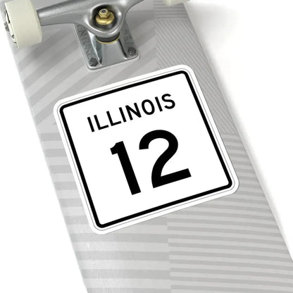 Illinois 12 (Illinois) (Road Sign) STICKER Vinyl Kiss-Cut Decal - The Sticker Space