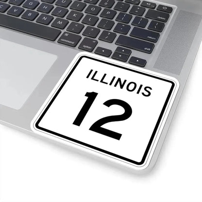 Illinois 12 (Illinois) (Road Sign) STICKER Vinyl Kiss-Cut Decal - The Sticker Space