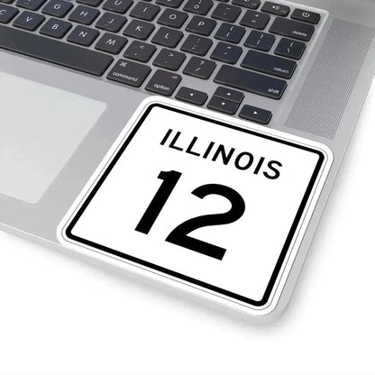 Illinois 12 (Illinois) (Road Sign) STICKER Vinyl Kiss-Cut Decal - The Sticker Space