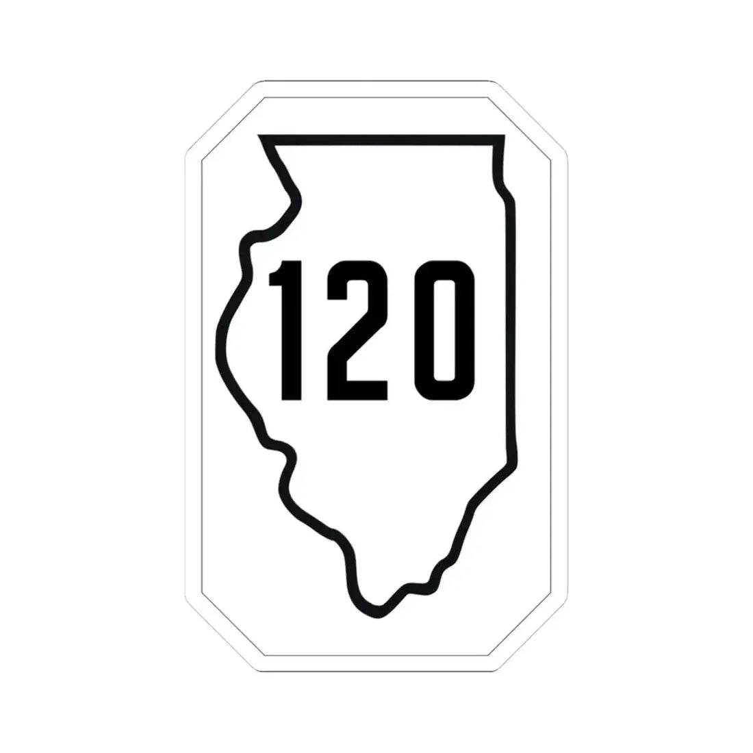 Illinois 120 1926 (Illinois) (Road Sign) STICKER Vinyl Kiss-Cut Decal 3 Inch White - The Sticker Space