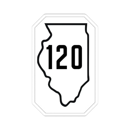 Illinois 120 1926 (Illinois) (Road Sign) STICKER Vinyl Kiss-Cut Decal 4 Inch White - The Sticker Space