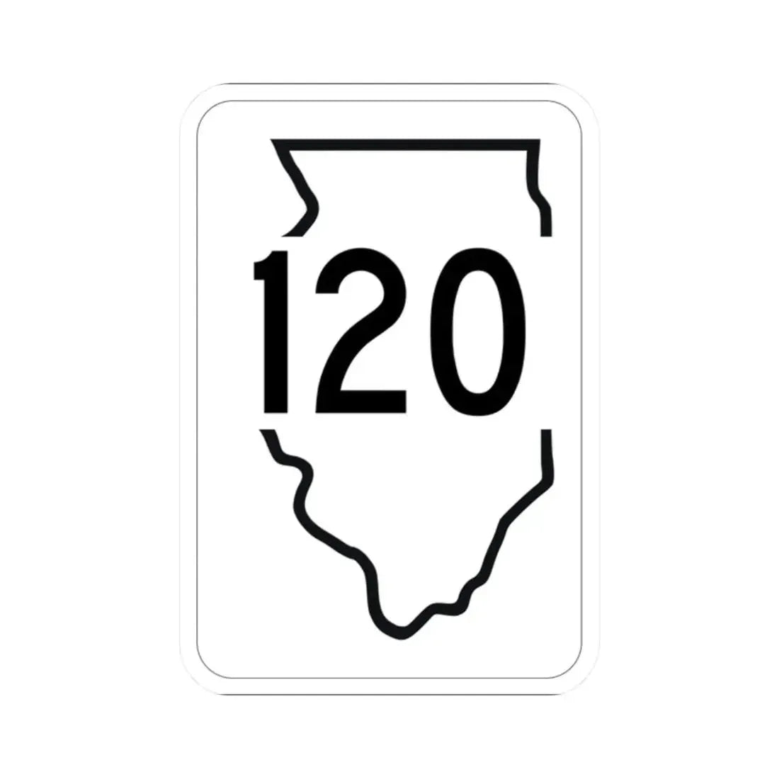 Illinois 120 1950 (Illinois) (Road Sign) STICKER Vinyl Kiss-Cut Decal 2 Inch White - The Sticker Space