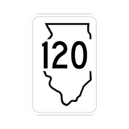 Illinois 120 1950 (Illinois) (Road Sign) STICKER Vinyl Kiss-Cut Decal 2 Inch White - The Sticker Space