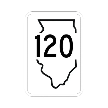 Illinois 120 1950 (Illinois) (Road Sign) STICKER Vinyl Kiss-Cut Decal 3 Inch White - The Sticker Space