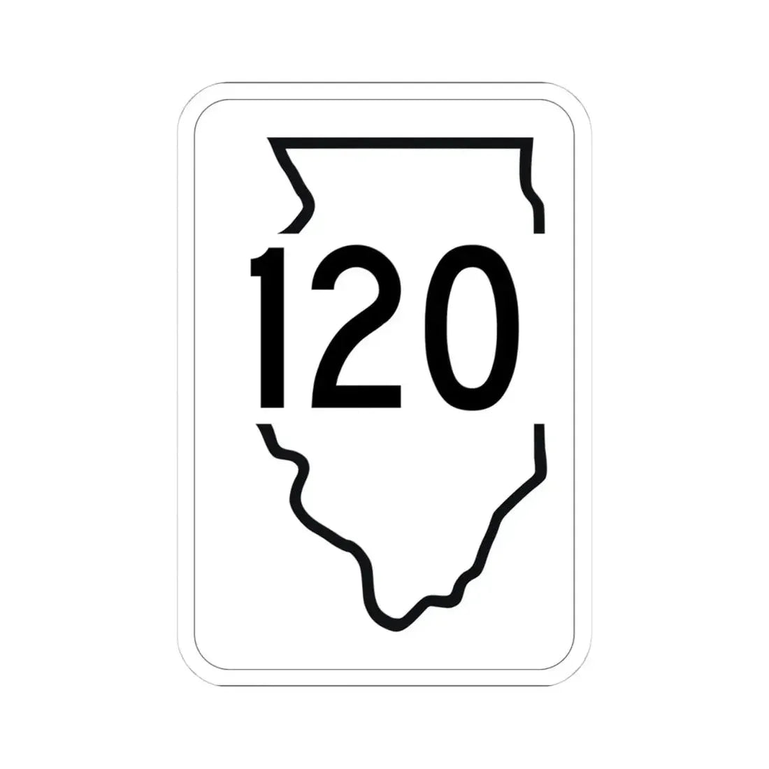 Illinois 120 1950 (Illinois) (Road Sign) STICKER Vinyl Kiss-Cut Decal 4 Inch White - The Sticker Space