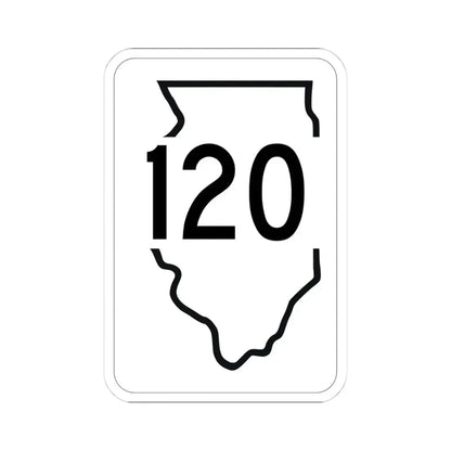 Illinois 120 1950 (Illinois) (Road Sign) STICKER Vinyl Kiss-Cut Decal 4 Inch White - The Sticker Space