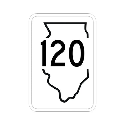 Illinois 120 1950 (Illinois) (Road Sign) STICKER Vinyl Kiss-Cut Decal 6 Inch White - The Sticker Space