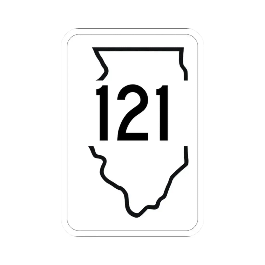 Illinois 121 1950 (Illinois) (Road Sign) STICKER Vinyl Kiss-Cut Decal 2 Inch White - The Sticker Space