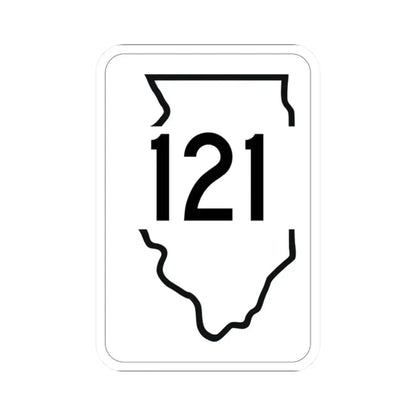 Illinois 121 1950 (Illinois) (Road Sign) STICKER Vinyl Kiss-Cut Decal 2 Inch White - The Sticker Space