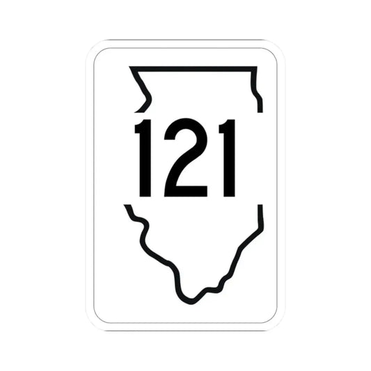 Illinois 121 1950 (Illinois) (Road Sign) STICKER Vinyl Kiss-Cut Decal 2 Inch White - The Sticker Space