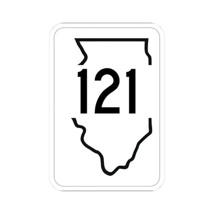 Illinois 121 1950 (Illinois) (Road Sign) STICKER Vinyl Kiss-Cut Decal 3 Inch White - The Sticker Space