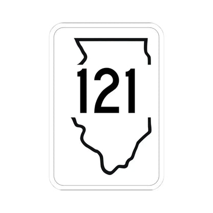 Illinois 121 1950 (Illinois) (Road Sign) STICKER Vinyl Kiss-Cut Decal 4 Inch White - The Sticker Space