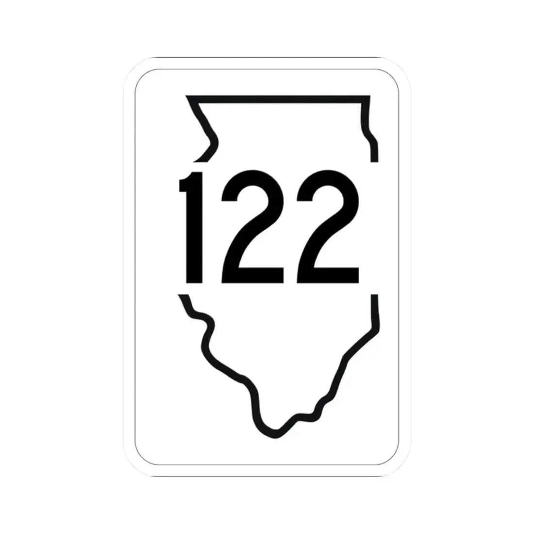 Illinois 122 1950 (Illinois) (Road Sign) STICKER Vinyl Kiss-Cut Decal 2 Inch White - The Sticker Space