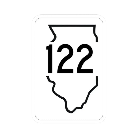 Illinois 122 1950 (Illinois) (Road Sign) STICKER Vinyl Kiss-Cut Decal 2 Inch White - The Sticker Space