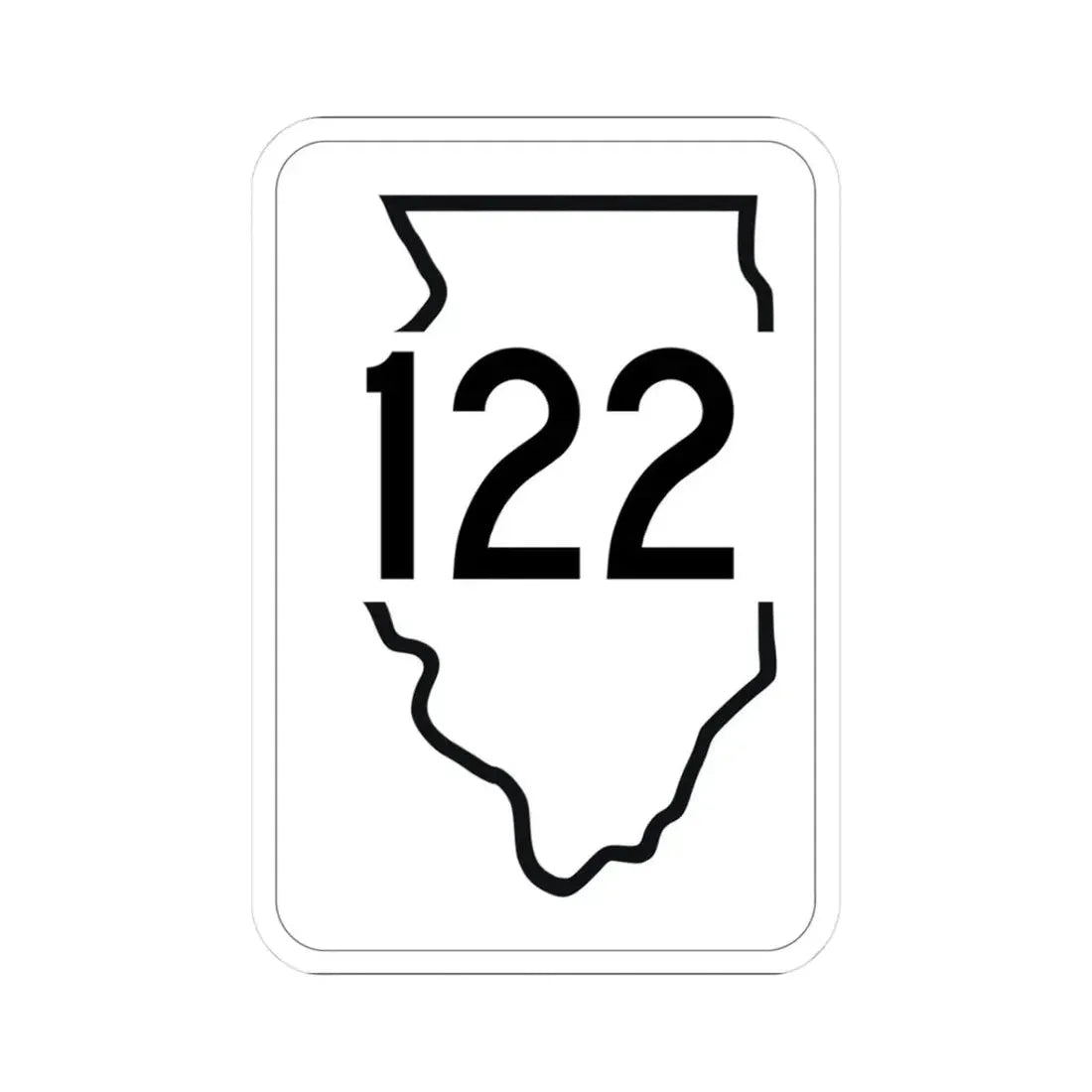 Illinois 122 1950 (Illinois) (Road Sign) STICKER Vinyl Kiss-Cut Decal 3 Inch White - The Sticker Space