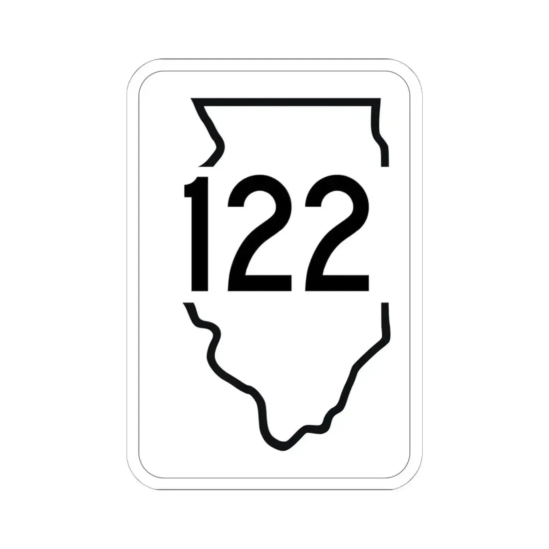 Illinois 122 1950 (Illinois) (Road Sign) STICKER Vinyl Kiss-Cut Decal 6 Inch White - The Sticker Space