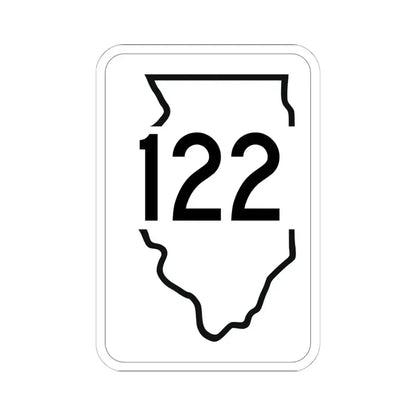 Illinois 122 1950 (Illinois) (Road Sign) STICKER Vinyl Kiss-Cut Decal 6 Inch White - The Sticker Space