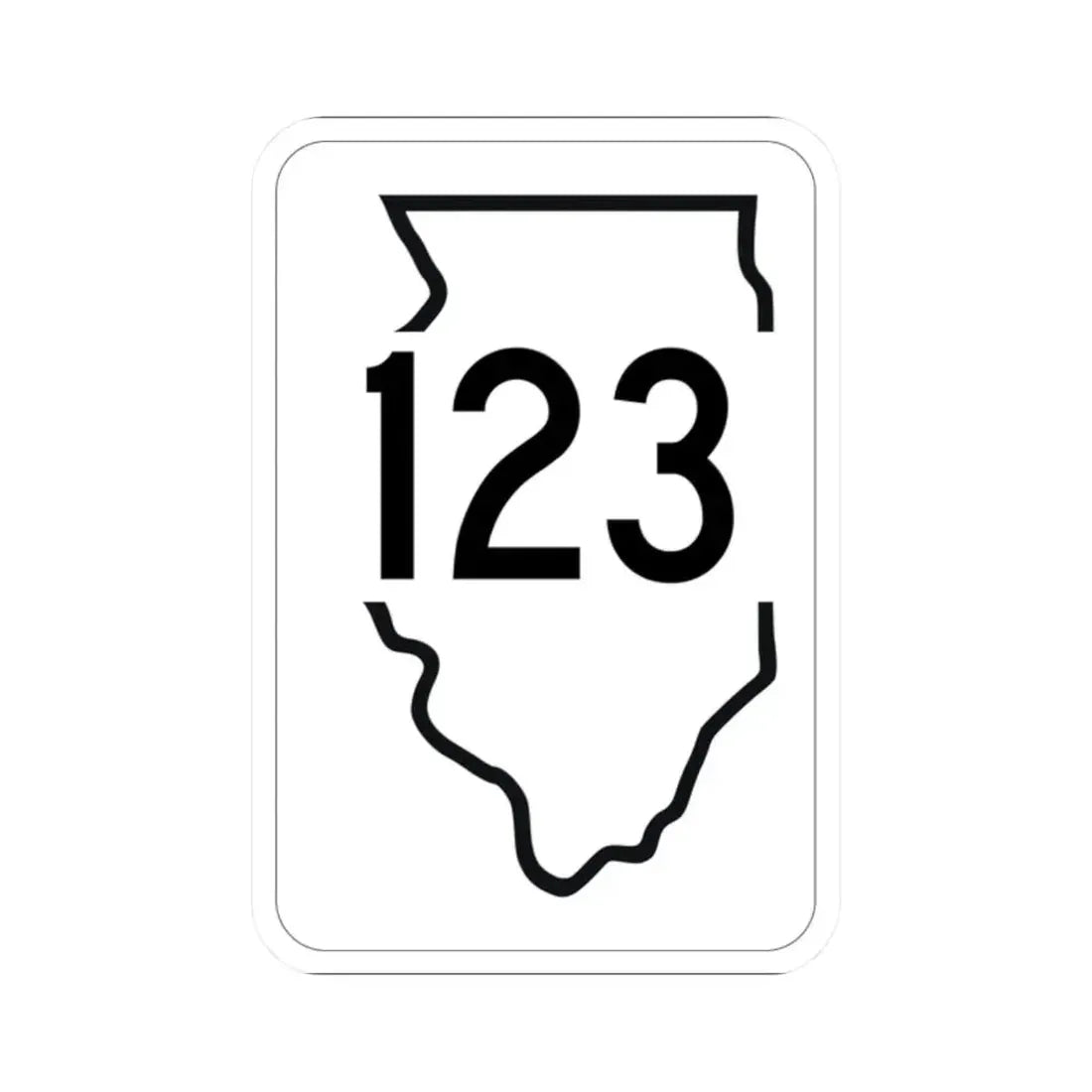 Illinois 123 1950 (Illinois) (Road Sign) STICKER Vinyl Kiss-Cut Decal 2 Inch White - The Sticker Space