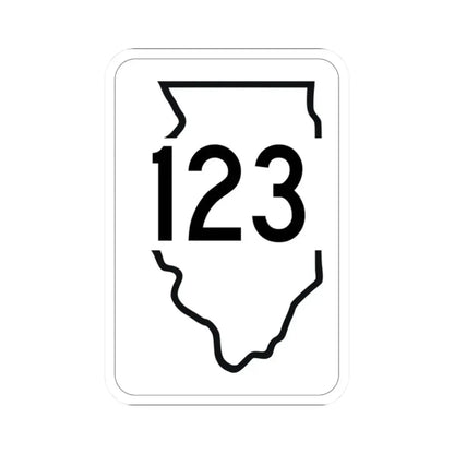 Illinois 123 1950 (Illinois) (Road Sign) STICKER Vinyl Kiss-Cut Decal 2 Inch White - The Sticker Space