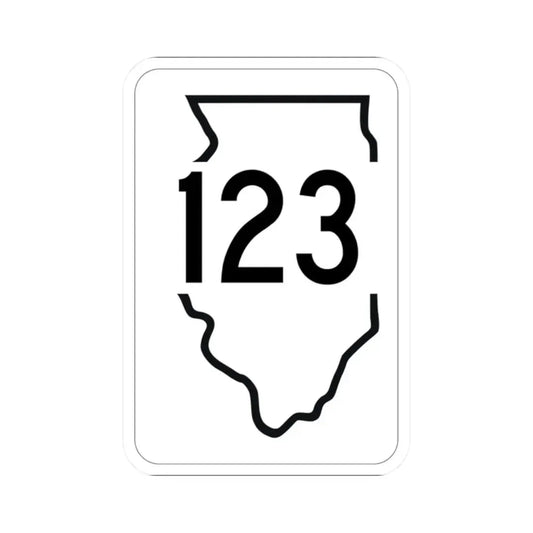Illinois 123 1950 (Illinois) (Road Sign) STICKER Vinyl Kiss-Cut Decal 2 Inch White - The Sticker Space