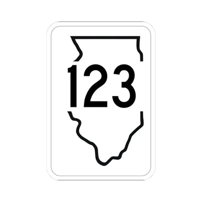 Illinois 123 1950 (Illinois) (Road Sign) STICKER Vinyl Kiss-Cut Decal 3 Inch White - The Sticker Space
