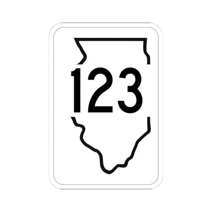 Illinois 123 1950 (Illinois) (Road Sign) STICKER Vinyl Kiss-Cut Decal 4 Inch White - The Sticker Space