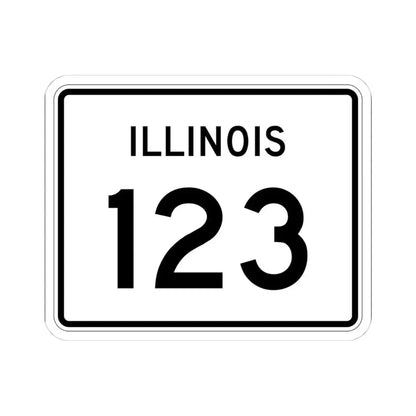 Illinois 123 (Illinois) (Road Sign) STICKER Vinyl Kiss-Cut Decal - The Sticker Space