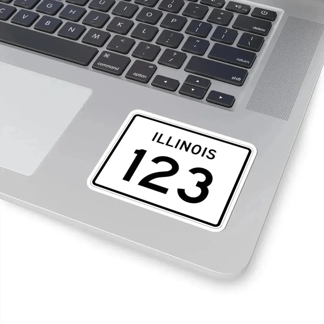 Illinois 123 (Illinois) (Road Sign) STICKER Vinyl Kiss-Cut Decal - The Sticker Space