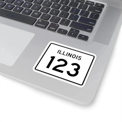 Illinois 123 (Illinois) (Road Sign) STICKER Vinyl Kiss-Cut Decal - The Sticker Space