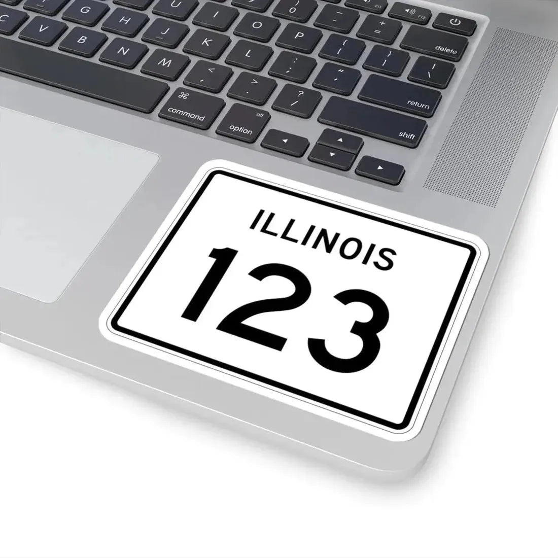Illinois 123 (Illinois) (Road Sign) STICKER Vinyl Kiss-Cut Decal - The Sticker Space