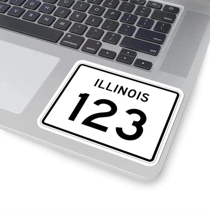 Illinois 123 (Illinois) (Road Sign) STICKER Vinyl Kiss-Cut Decal - The Sticker Space