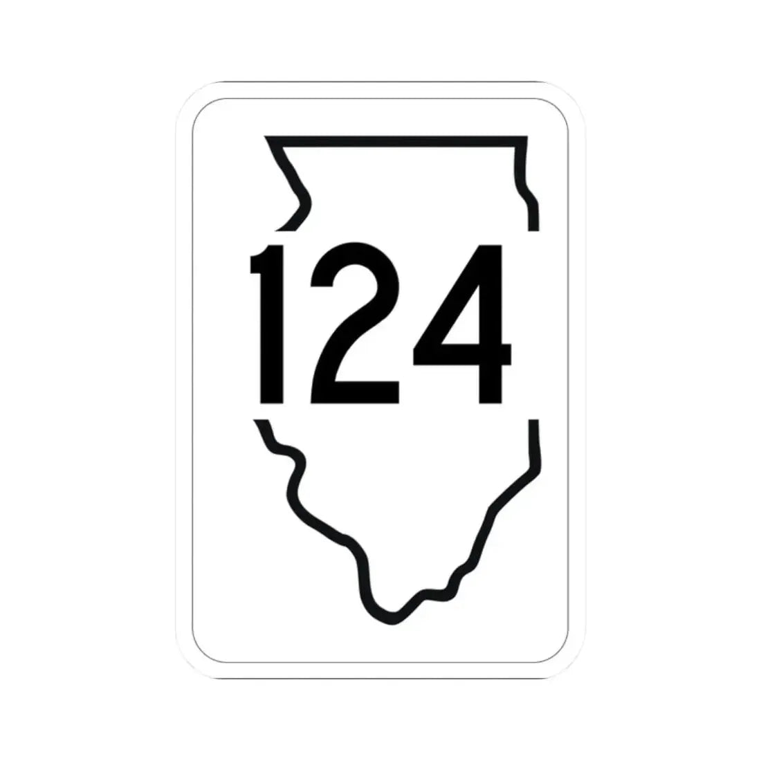 Illinois 124 1950 (Illinois) (Road Sign) STICKER Vinyl Kiss-Cut Decal 2 Inch White - The Sticker Space