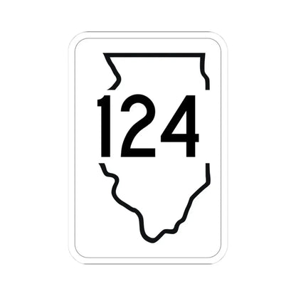 Illinois 124 1950 (Illinois) (Road Sign) STICKER Vinyl Kiss-Cut Decal 3 Inch White - The Sticker Space