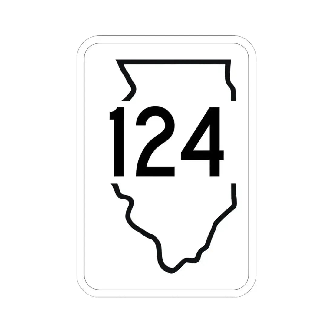 Illinois 124 1950 (Illinois) (Road Sign) STICKER Vinyl Kiss-Cut Decal 6 Inch White - The Sticker Space