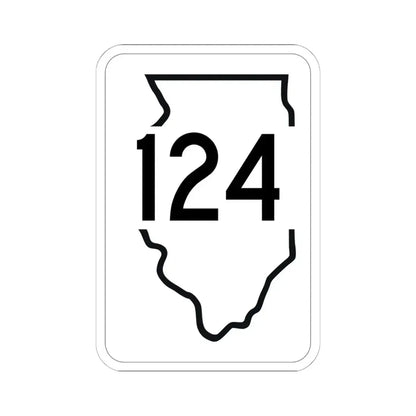 Illinois 124 1950 (Illinois) (Road Sign) STICKER Vinyl Kiss-Cut Decal 6 Inch White - The Sticker Space