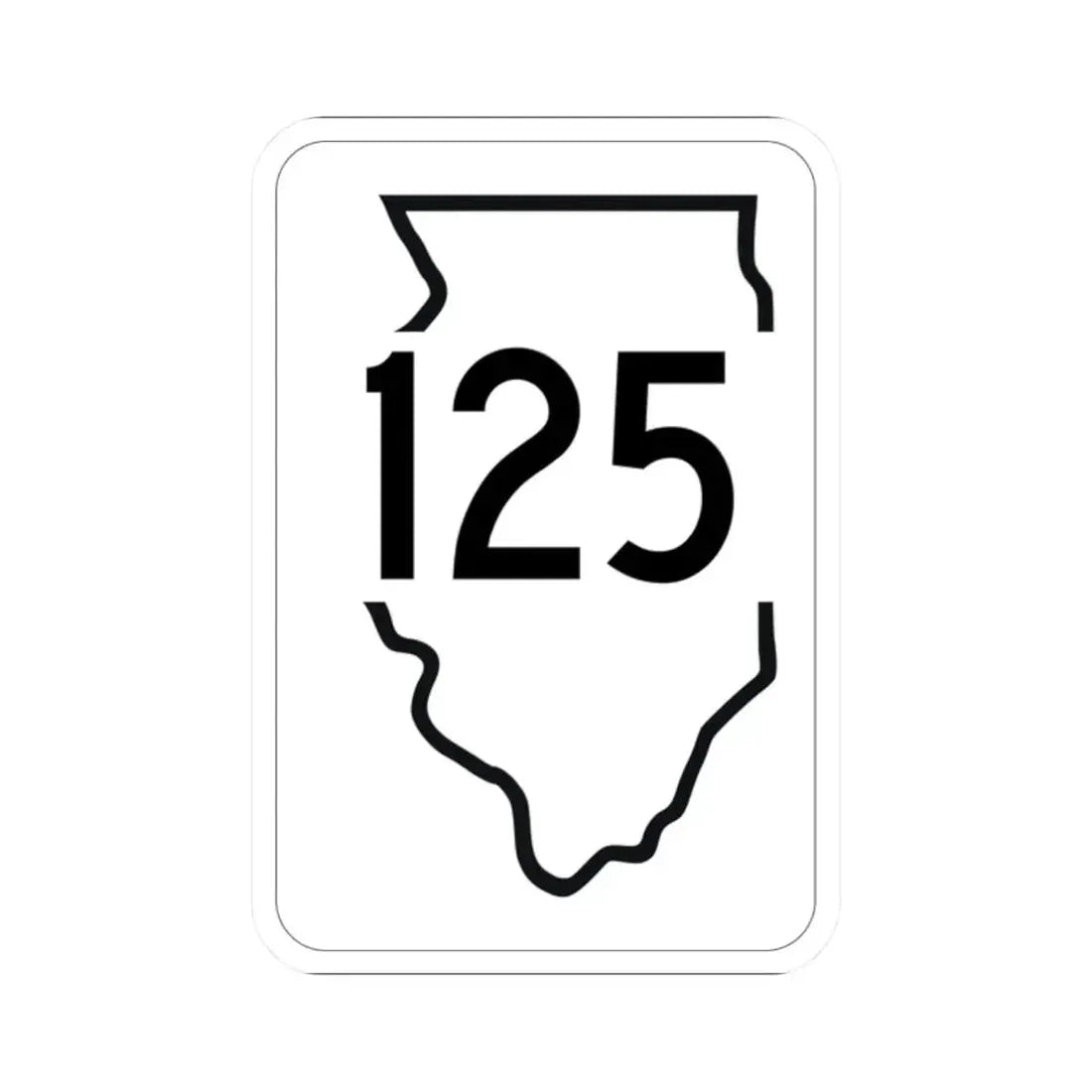 Illinois 125 1950 (Illinois) (Road Sign) STICKER Vinyl Kiss-Cut Decal 2 Inch White - The Sticker Space
